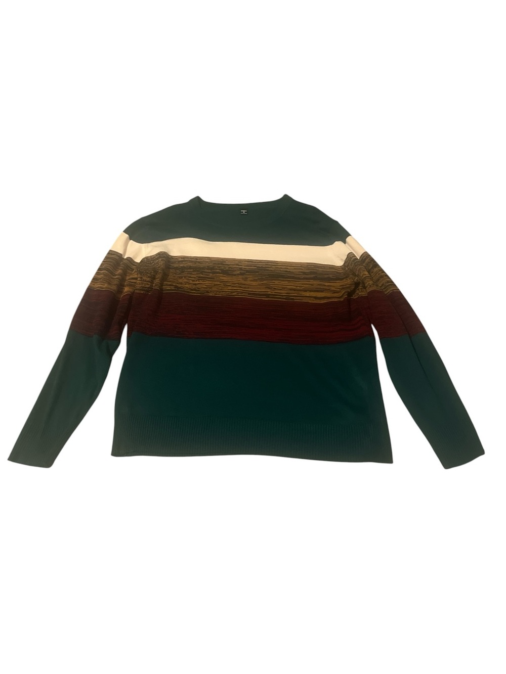 Men's Green Striped Crewneck Sweater